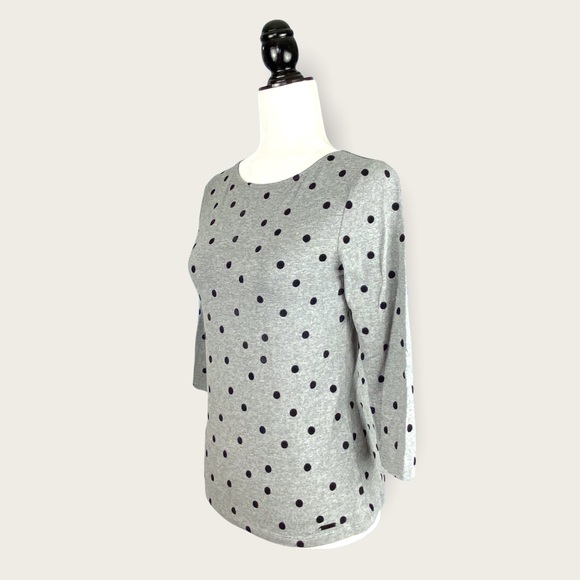 IMNYC Isaac Mizrahi 3/4 Sleeve Grey Scoop Neck Top - Picture 5 of 16